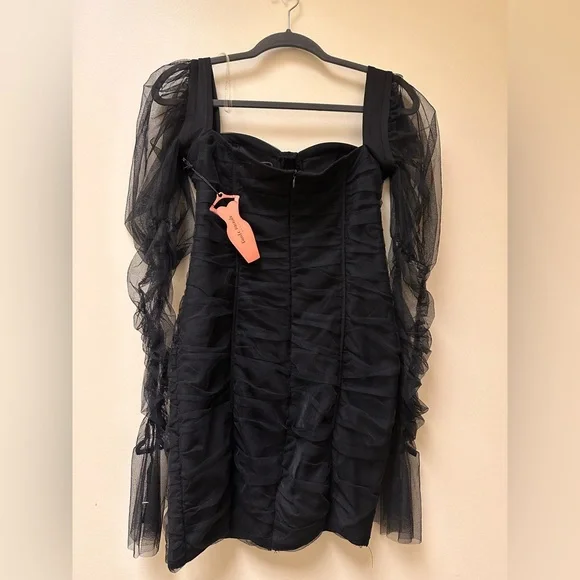 NWT⚫️Haute Monde Black Bodycon Dress with Puff Sleeves and Sweetheart Neckline⚫️ - Picture 3 of 10